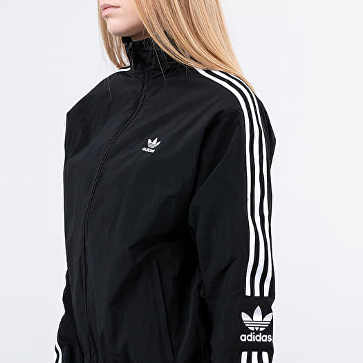 Adidas originals locked up logo hot sale track jacket in black