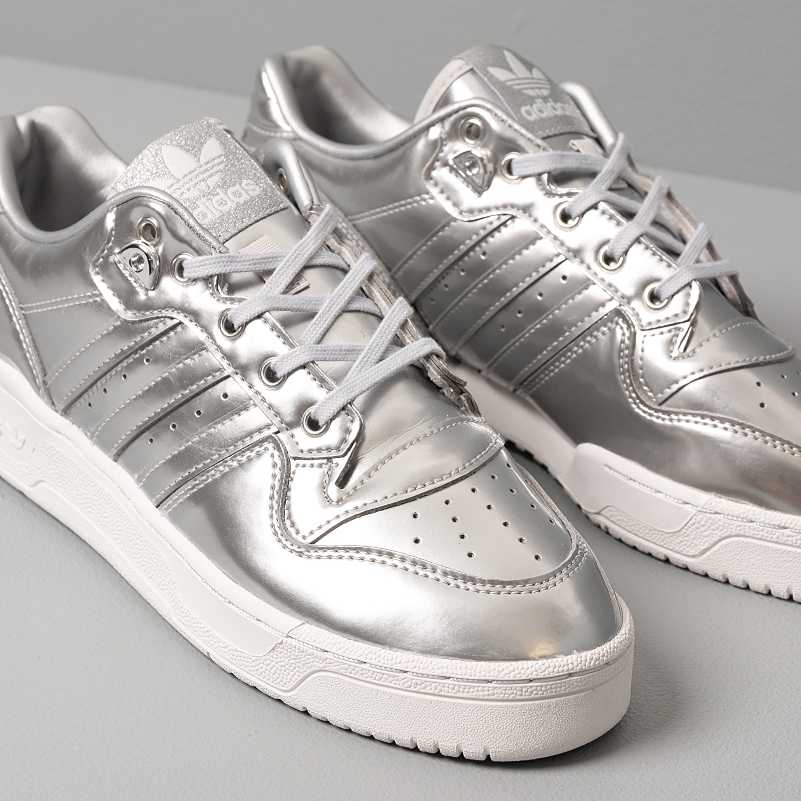 Adidas silver sneakers sales