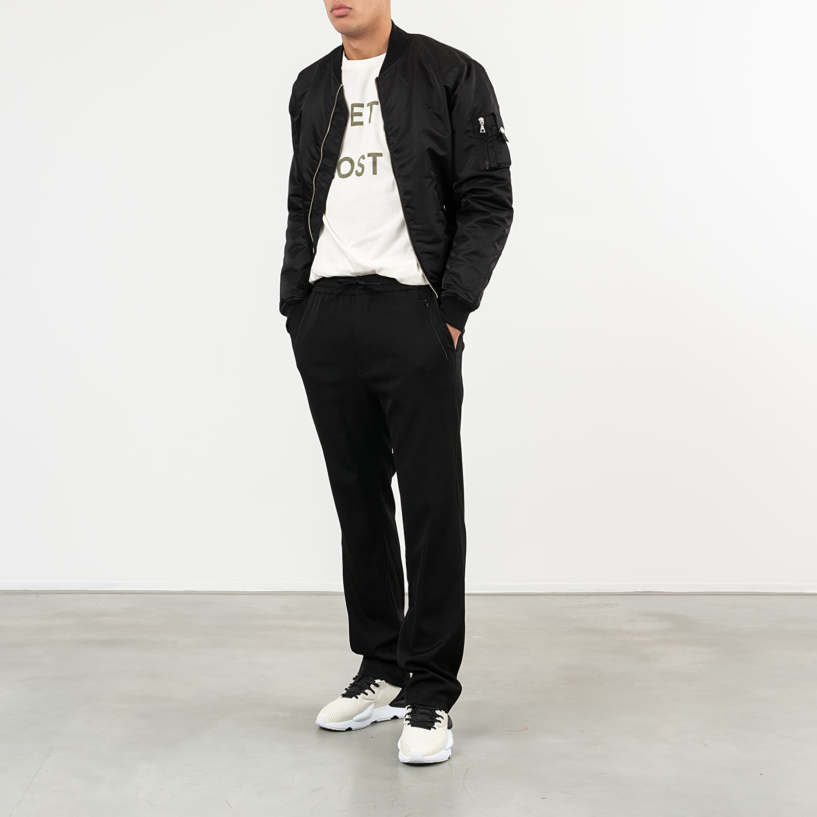 Hlače Y-3 Satin Straight Pants Black