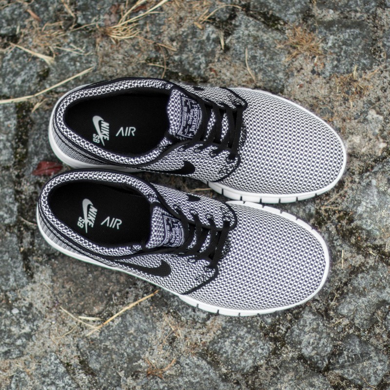 Sb janoski max gunsmoke black  and  white skate shoes 2025