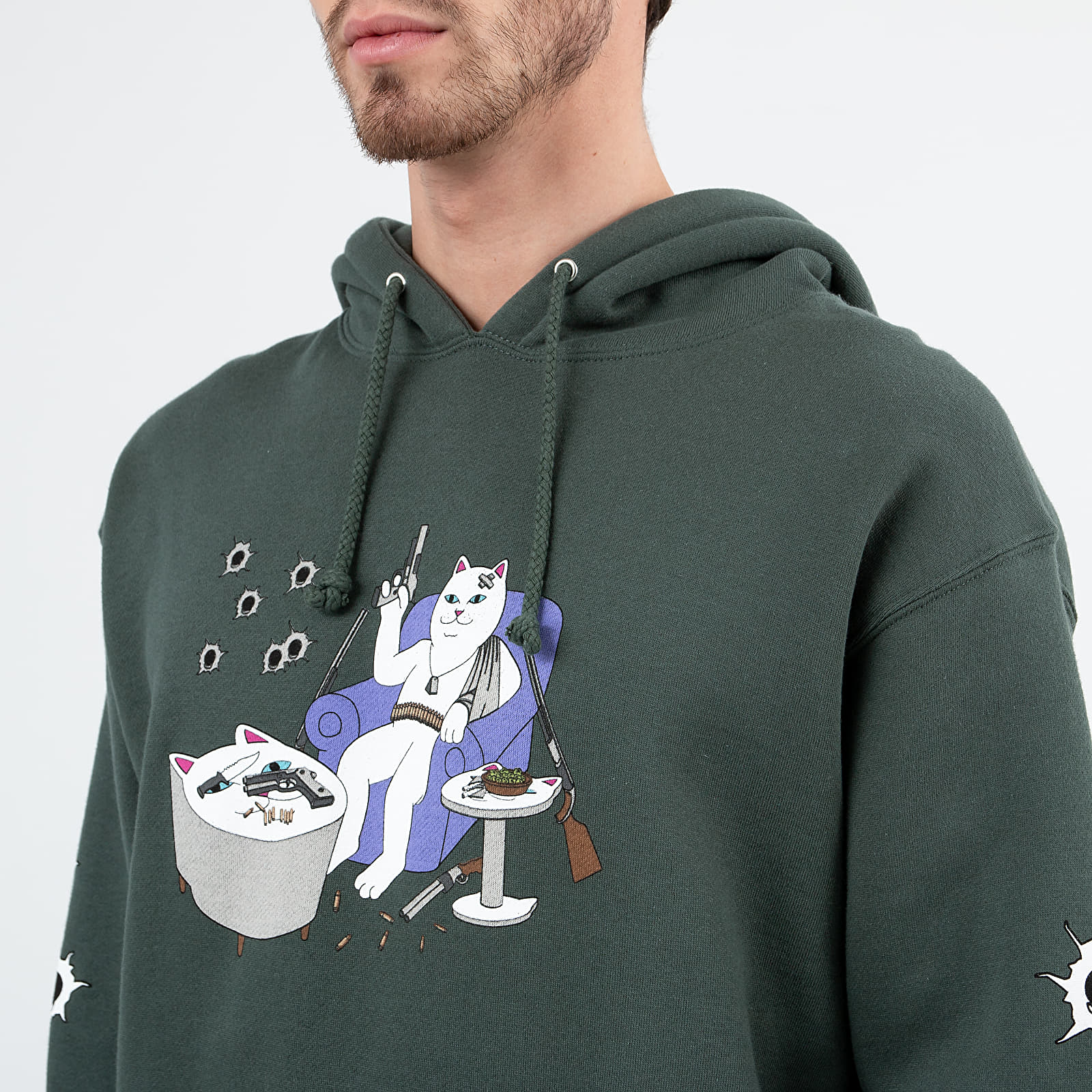 Hoodies en truien RIPNDIP Bullet Proof Hoodie Hunter Green