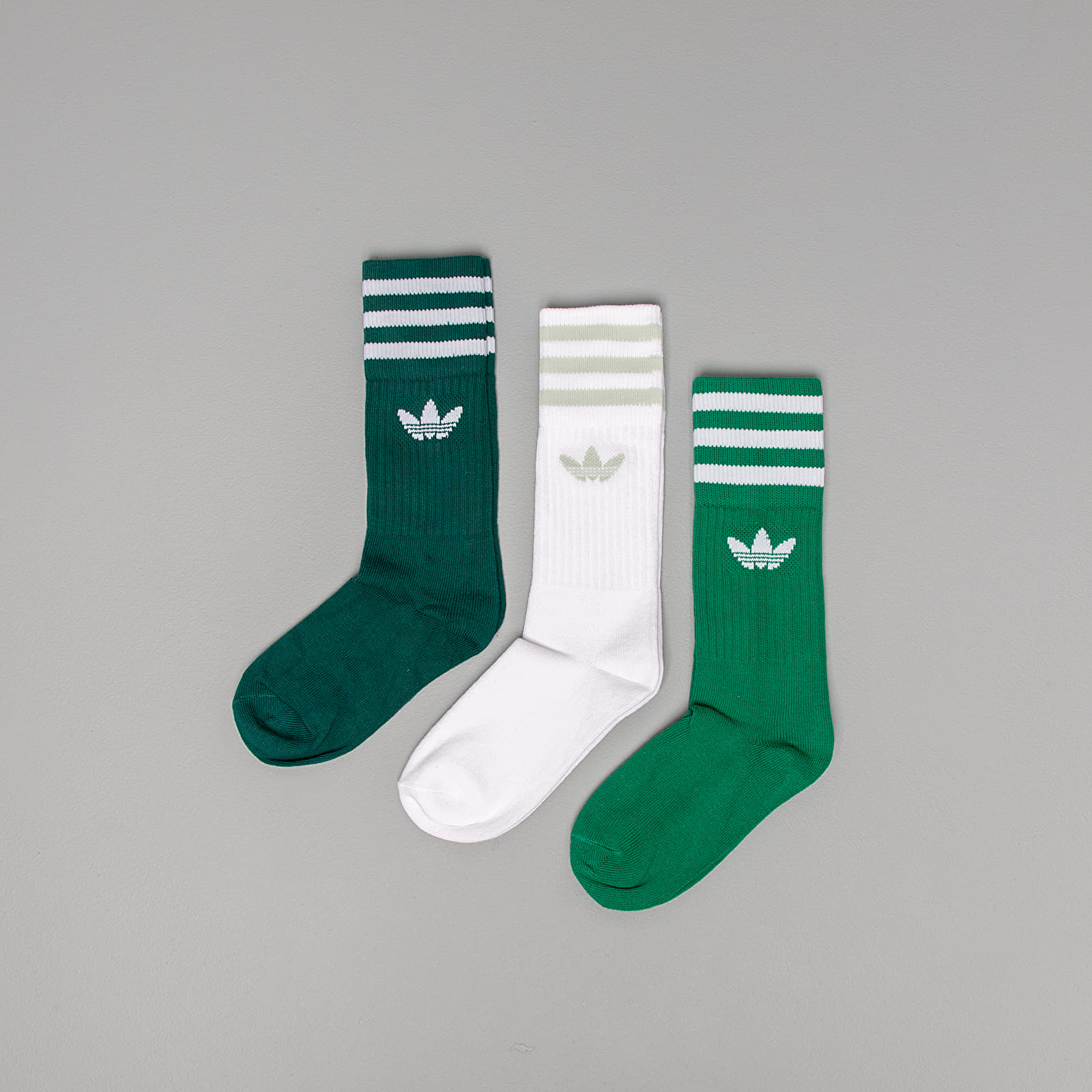 Zoknik adidas Solid Crew Socks Noble Green/ Bright Green/ White