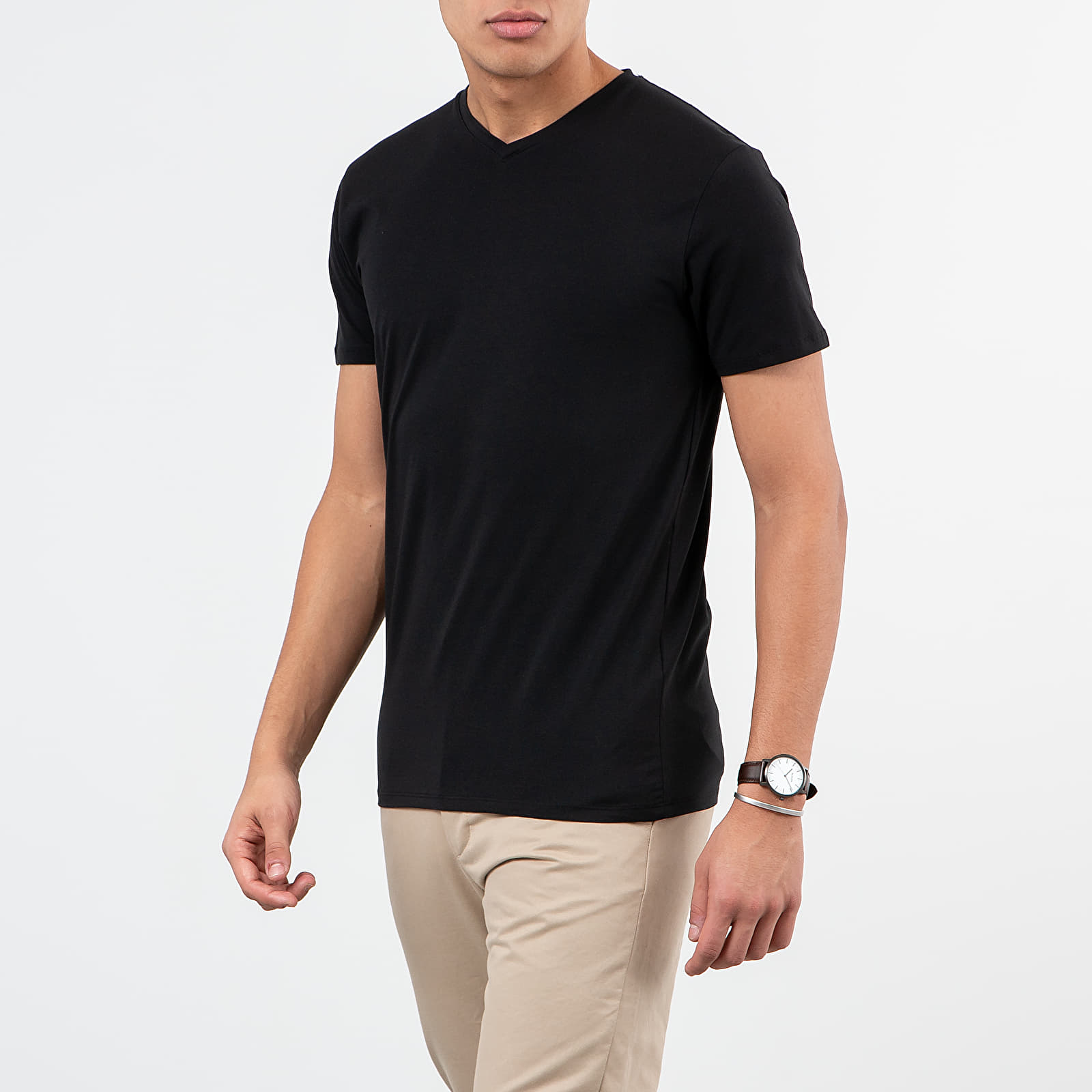 T-shirts SELECTED V-Neck Tee Black