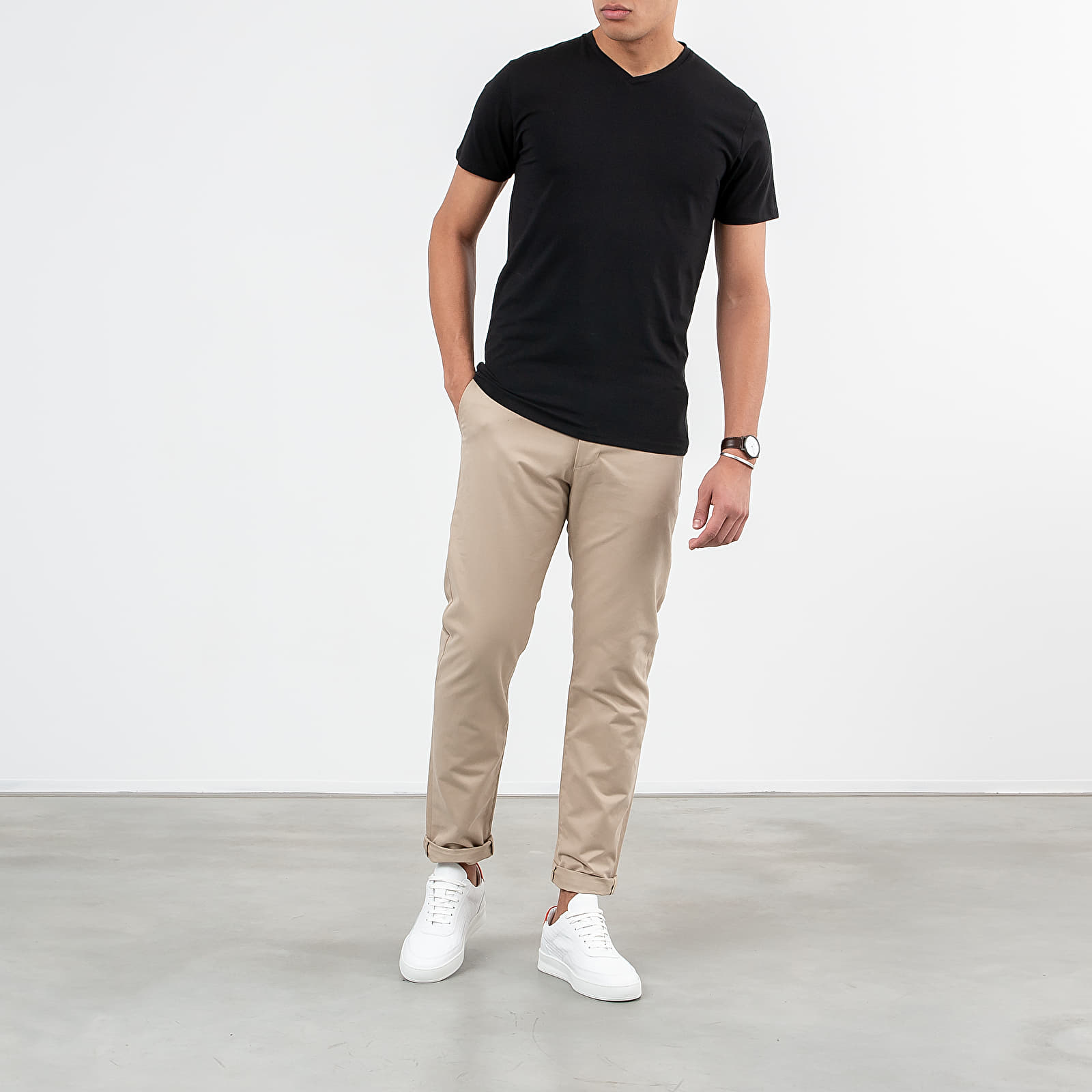 T-shirts SELECTED V-Neck Tee Black