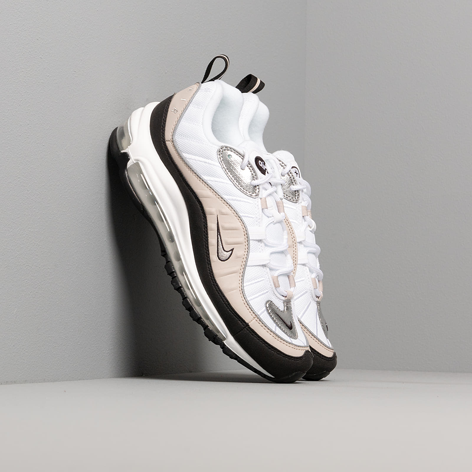Dámske topánky a tenisky Nike W Air Max 98 White/ Metallic Silver-Desert Sand-Black