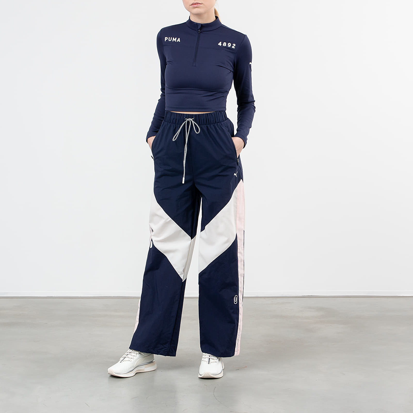 Top Puma x Selena Gomez Cropped Half Zip Top Blue