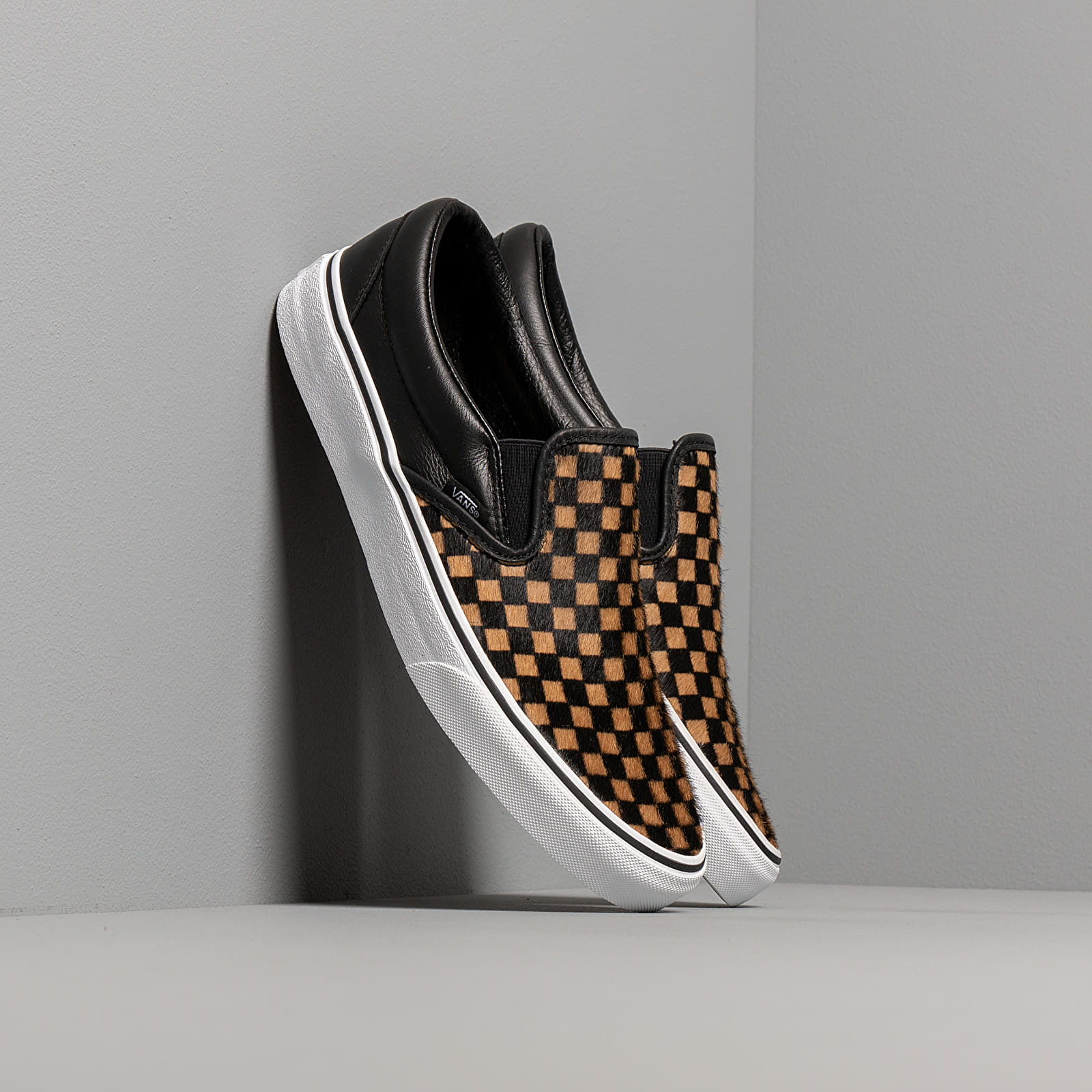 Vans calf hair slip on hot sale
