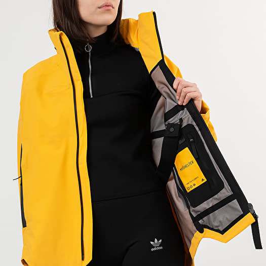 Adidas myshelter rain jacket yellow on sale