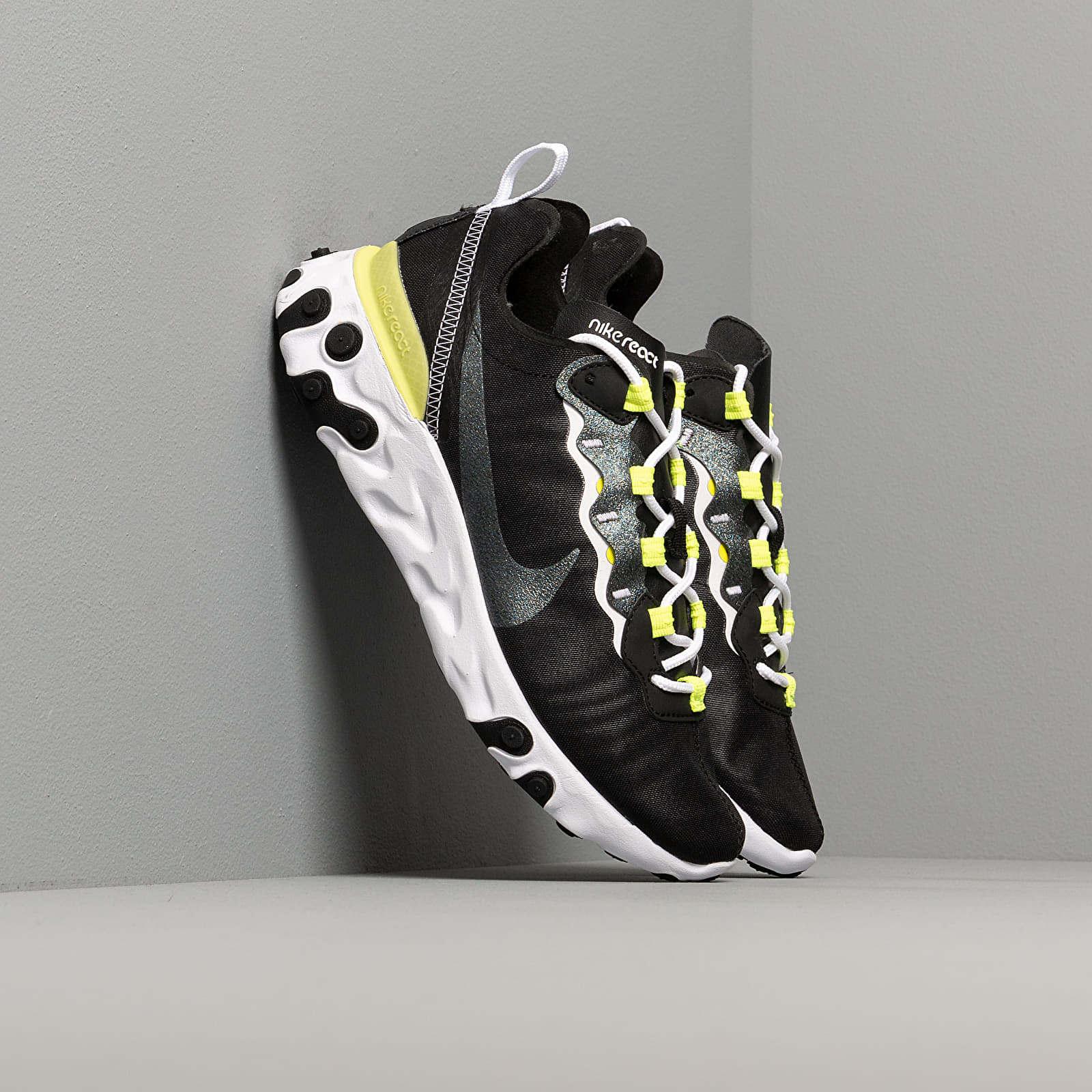 Women's shoes Nike W React Element 55 Se Black/ White-Lemon Venom
