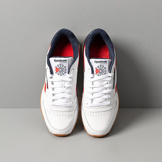 Men's shoes Reebok Classic Leather MU White/ Collegiate Navy/ Radiant Red |  Footshop