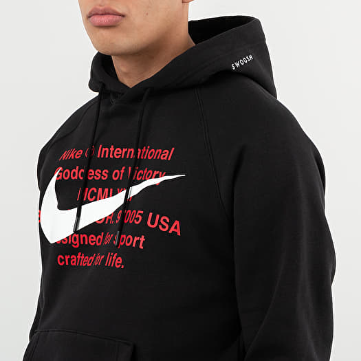 Hoodies and sweatshirts Nike Sportswear Swoosh Pullover BB Hoodie Black White Footshop