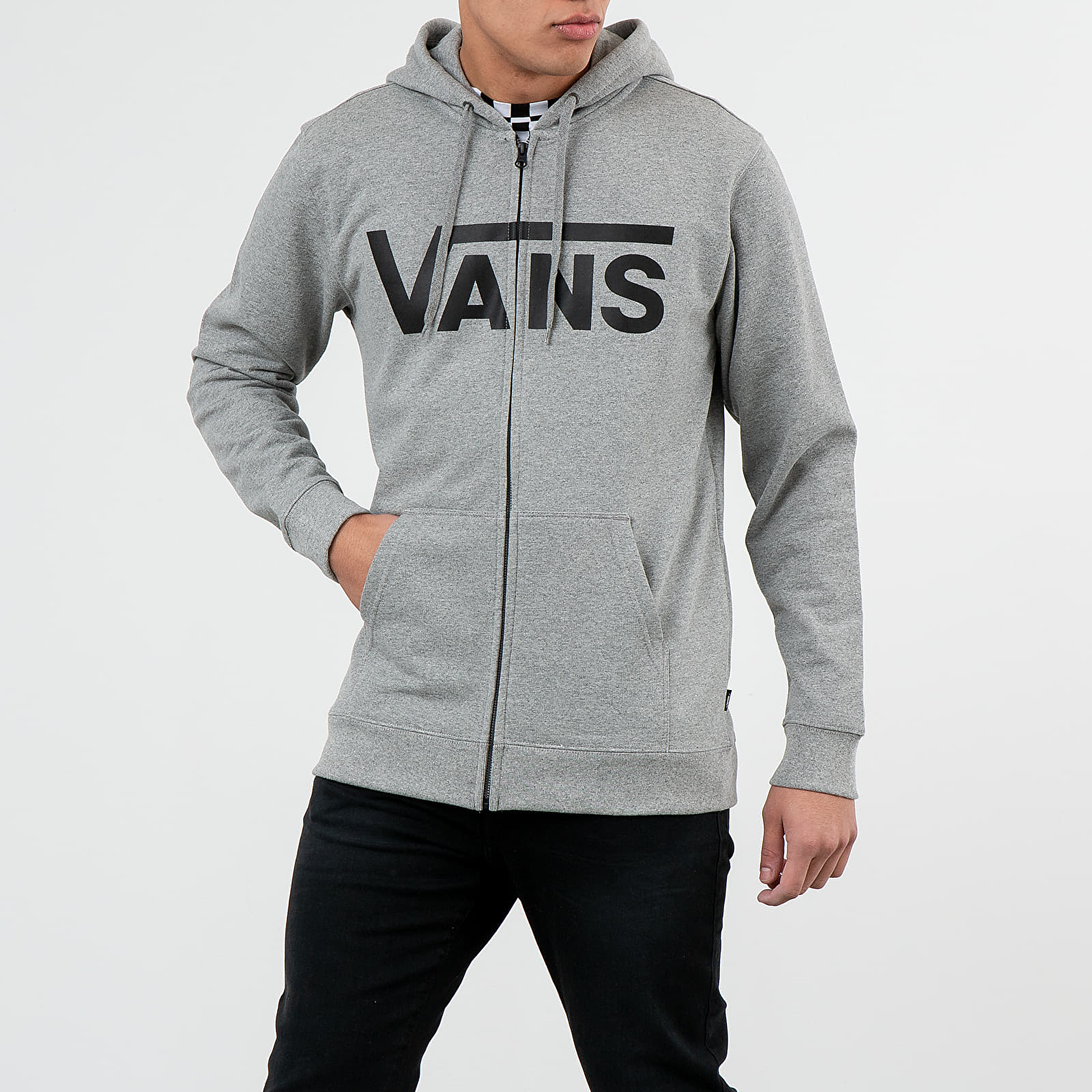 Vans grey zip hoodie on sale