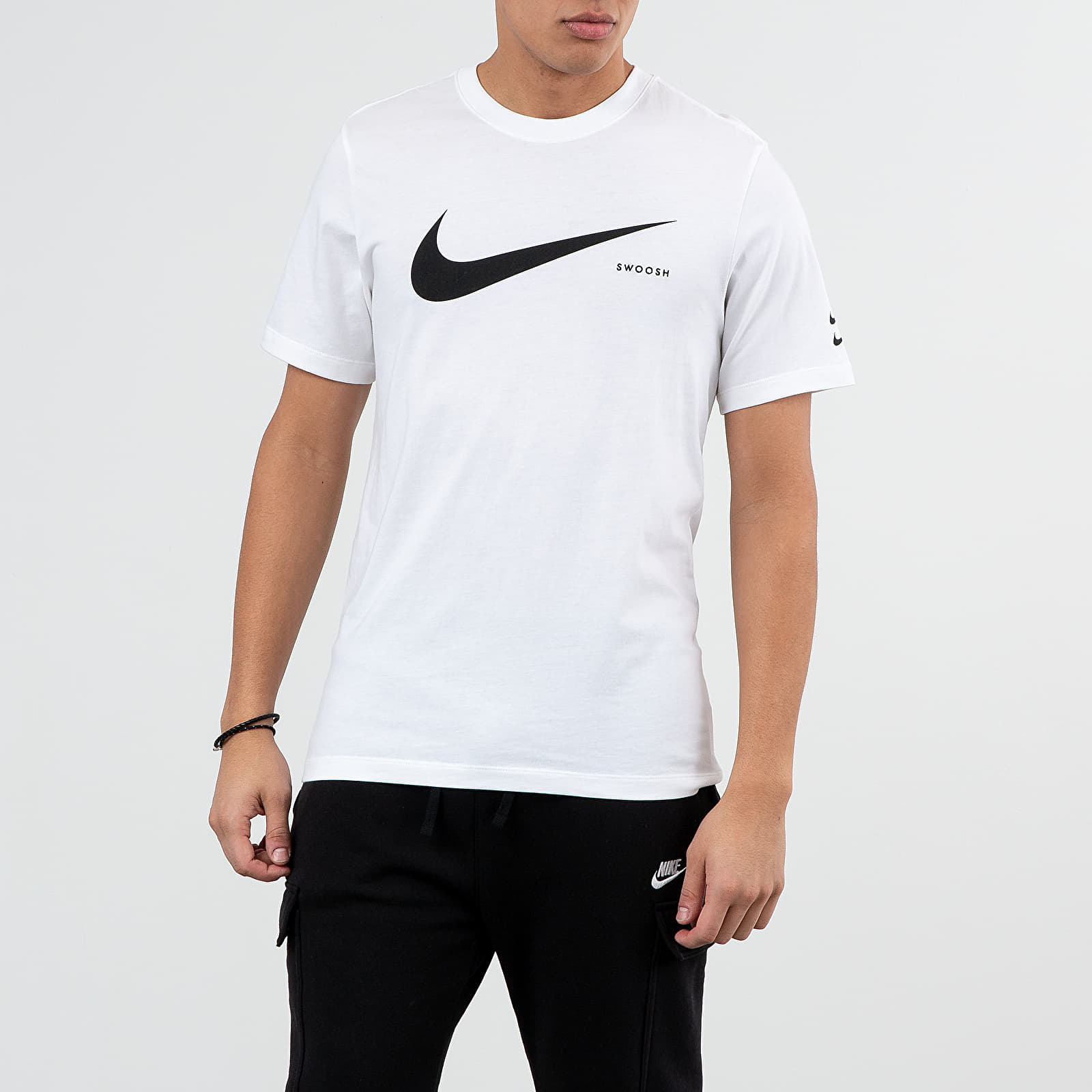 Tričká Nike Sportswear Swoosh Hybrid Tee White/ Black