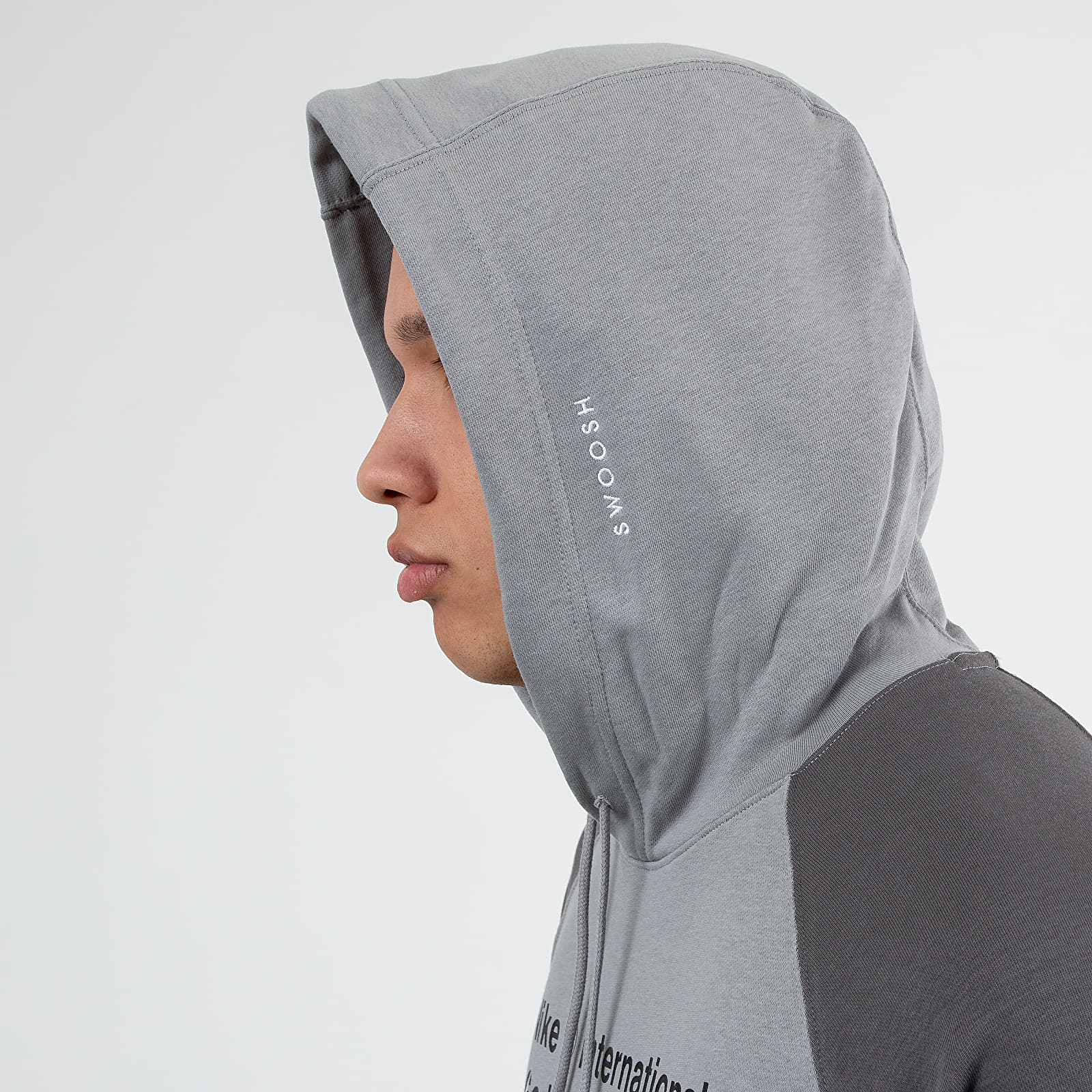 Grey nike swoosh hoodie clearance