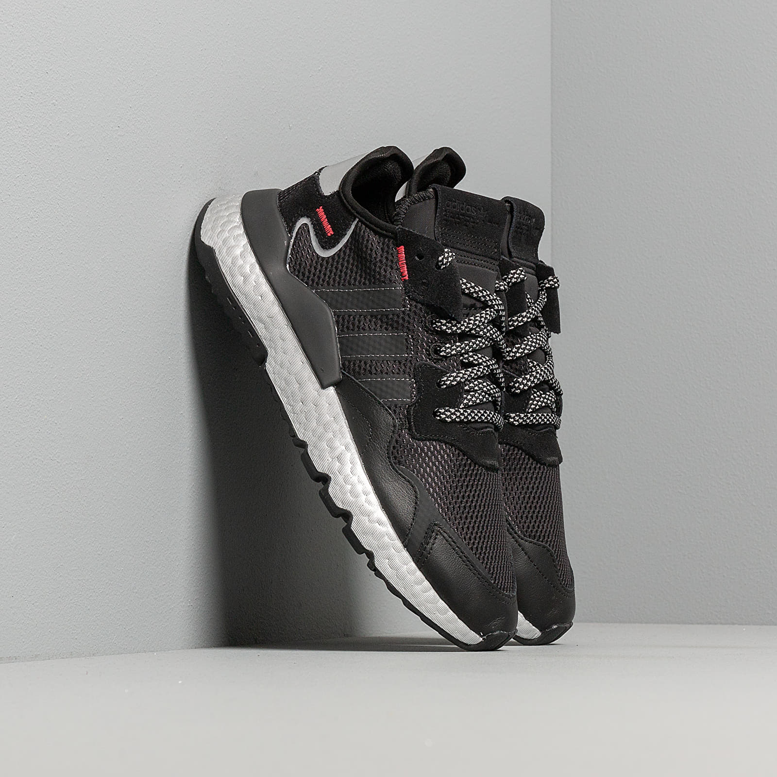 Women s shoes adidas Nite Jogger W Core Black Shock Red Silver Metalic Footshop