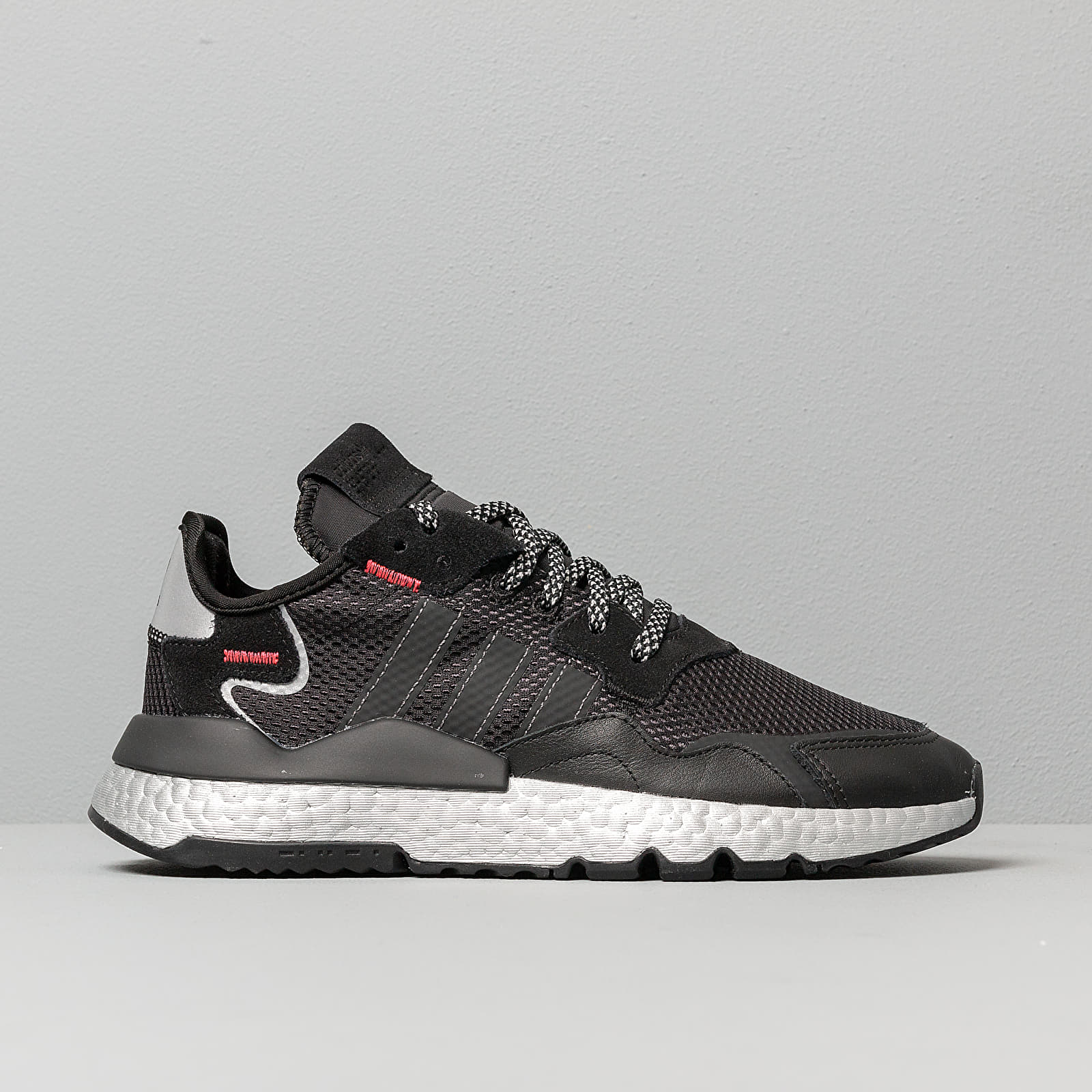 Women s shoes adidas Nite Jogger W Core Black Shock Red Silver Metalic Footshop