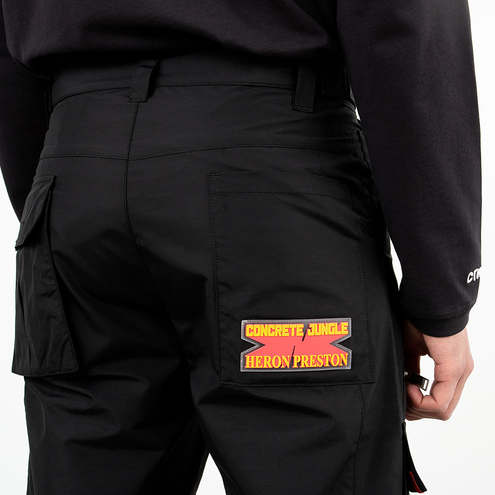 Broeken en spijkerbroeken HERON PRESTON Cargo Pants Black Orange