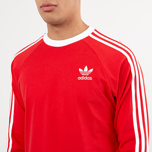 T shirts adidas 3 Stripes Longsleeve Tee Lush Red Footshop