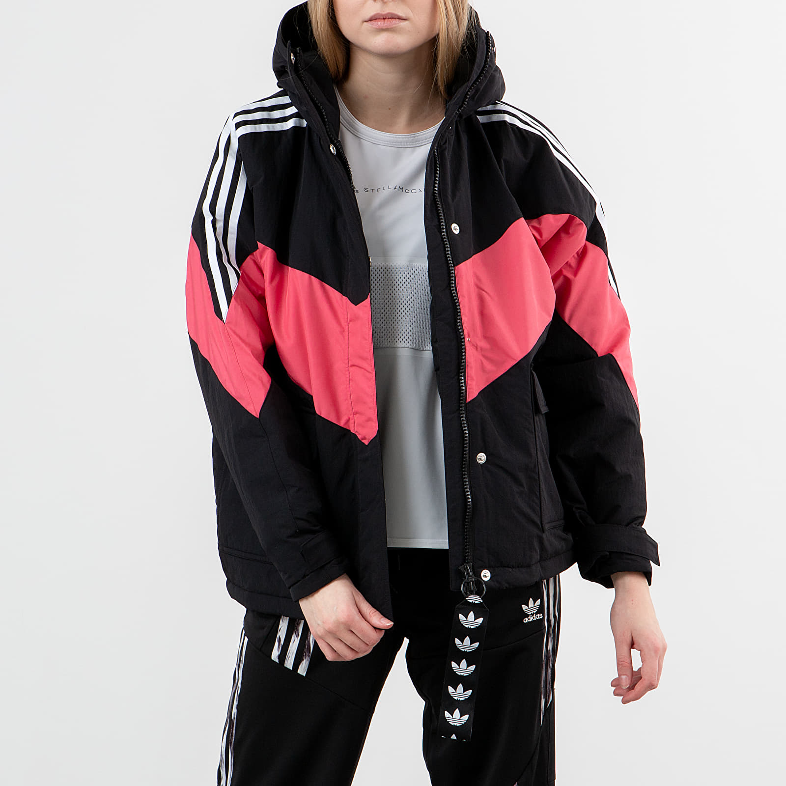 Kurtki adidas Iconic Winter Jacket Black/ Craft Pink/ White