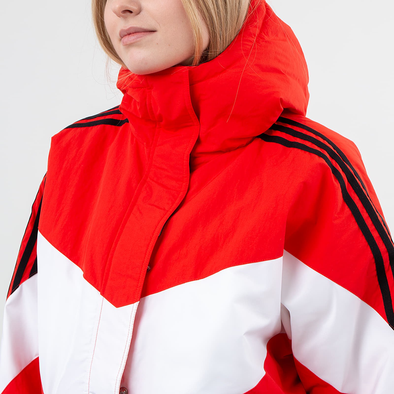 Adidas red clearance white jacket