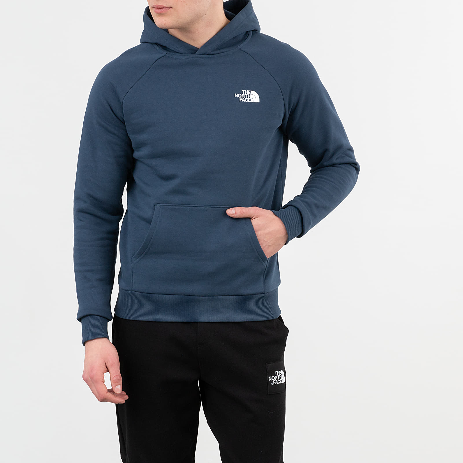 Hanorace The North Face Raglan Red Box Hoodie Blue Wing