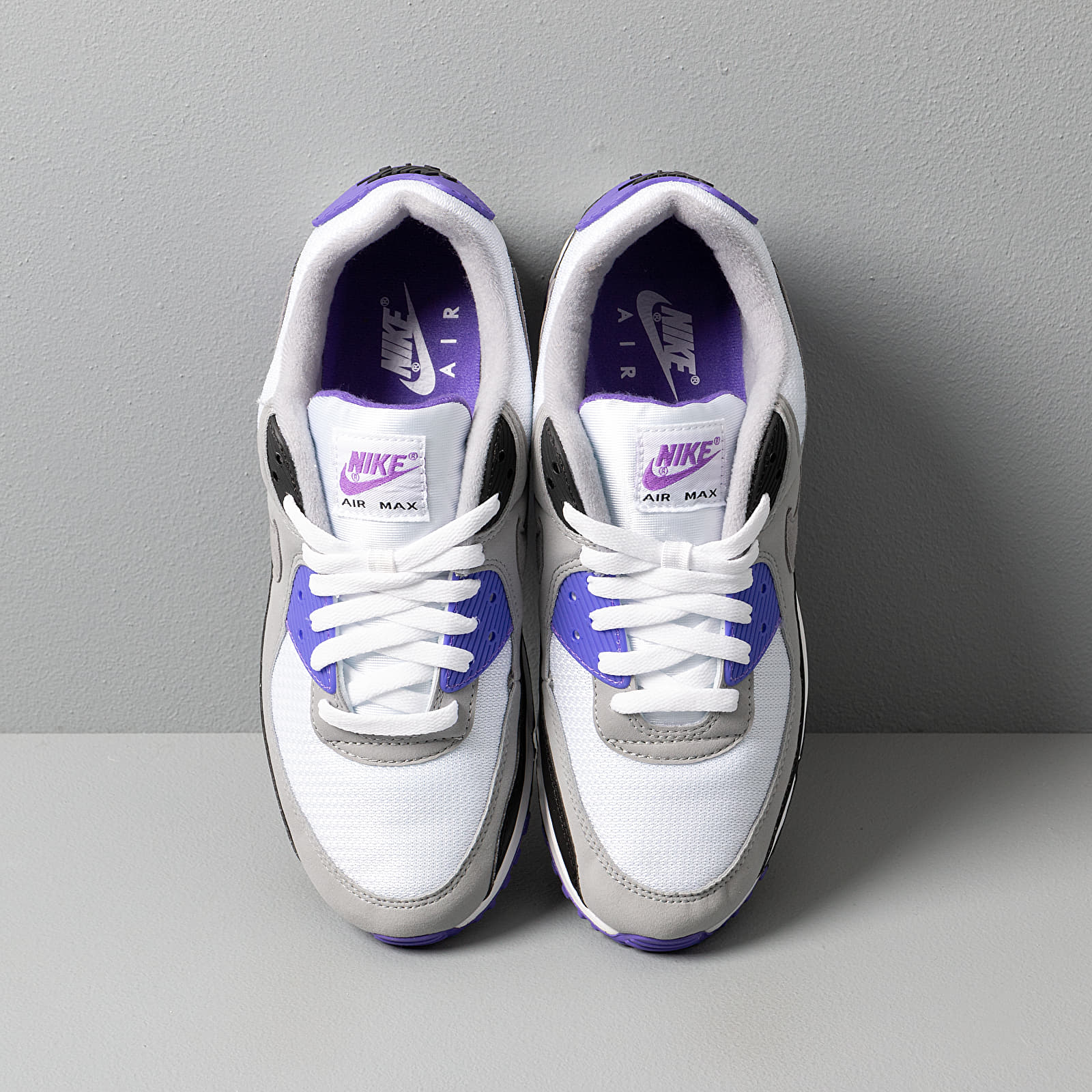 Men s shoes Nike Air Max 90 White Particle Grey Hyper Grape Black