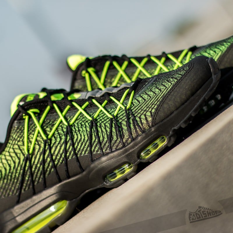 Men s shoes Nike Air Max 95 Ultra Jacquard Black Volt Dark Grey