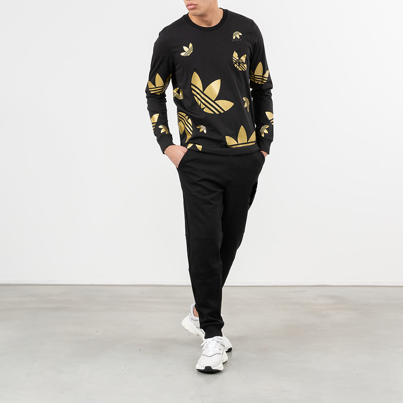 Pólók adidas Reflective/ Metallic Long Sleeve Tee Black/ Platin Metallic