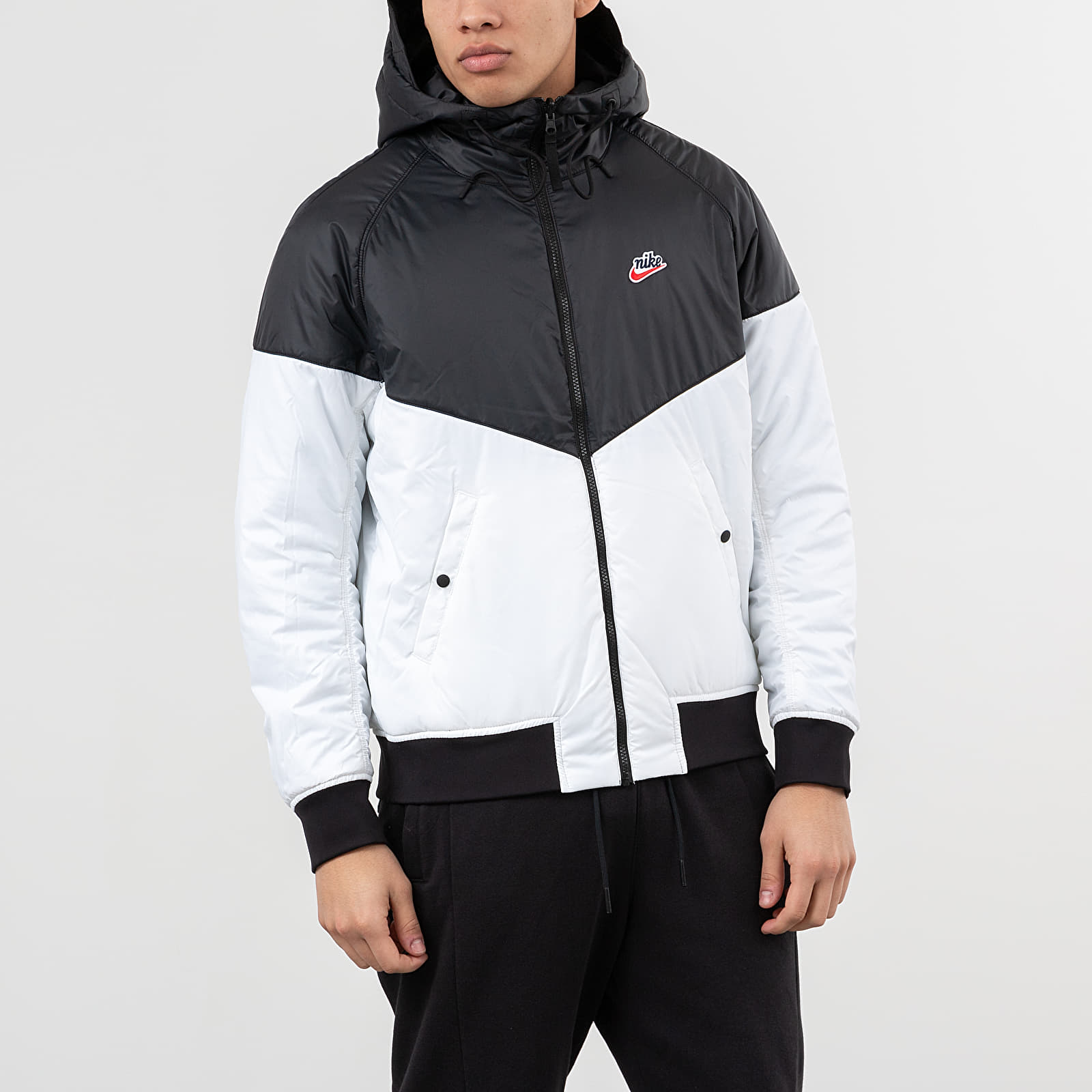 Black/ Sail Nike | White/ Black/ Hooded Jackets Footshop Jacket Sportswear Windrunner Reversible