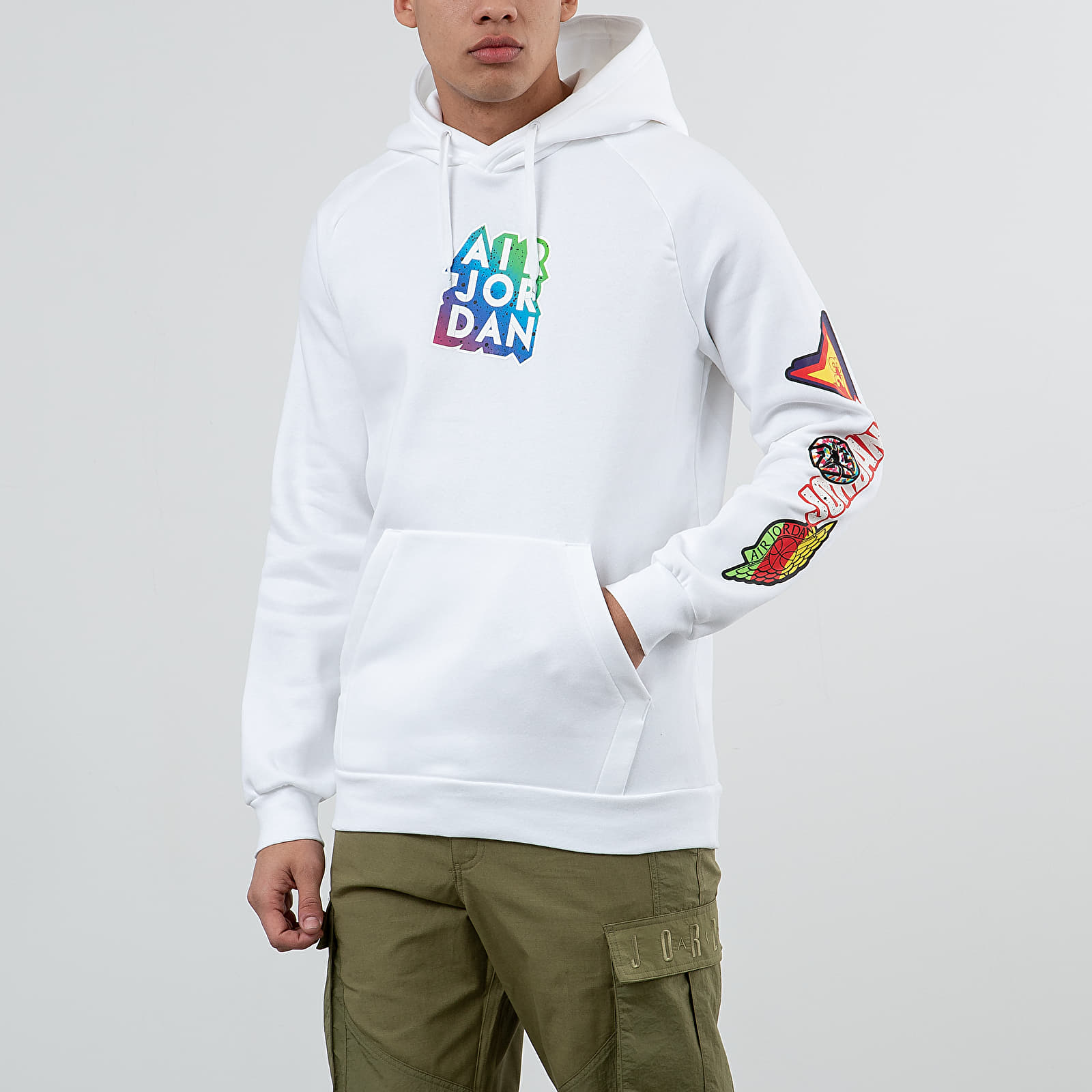 Sudaderas Jordan Sticker Pullover Hoodie White