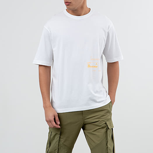 white and laser orange shirt