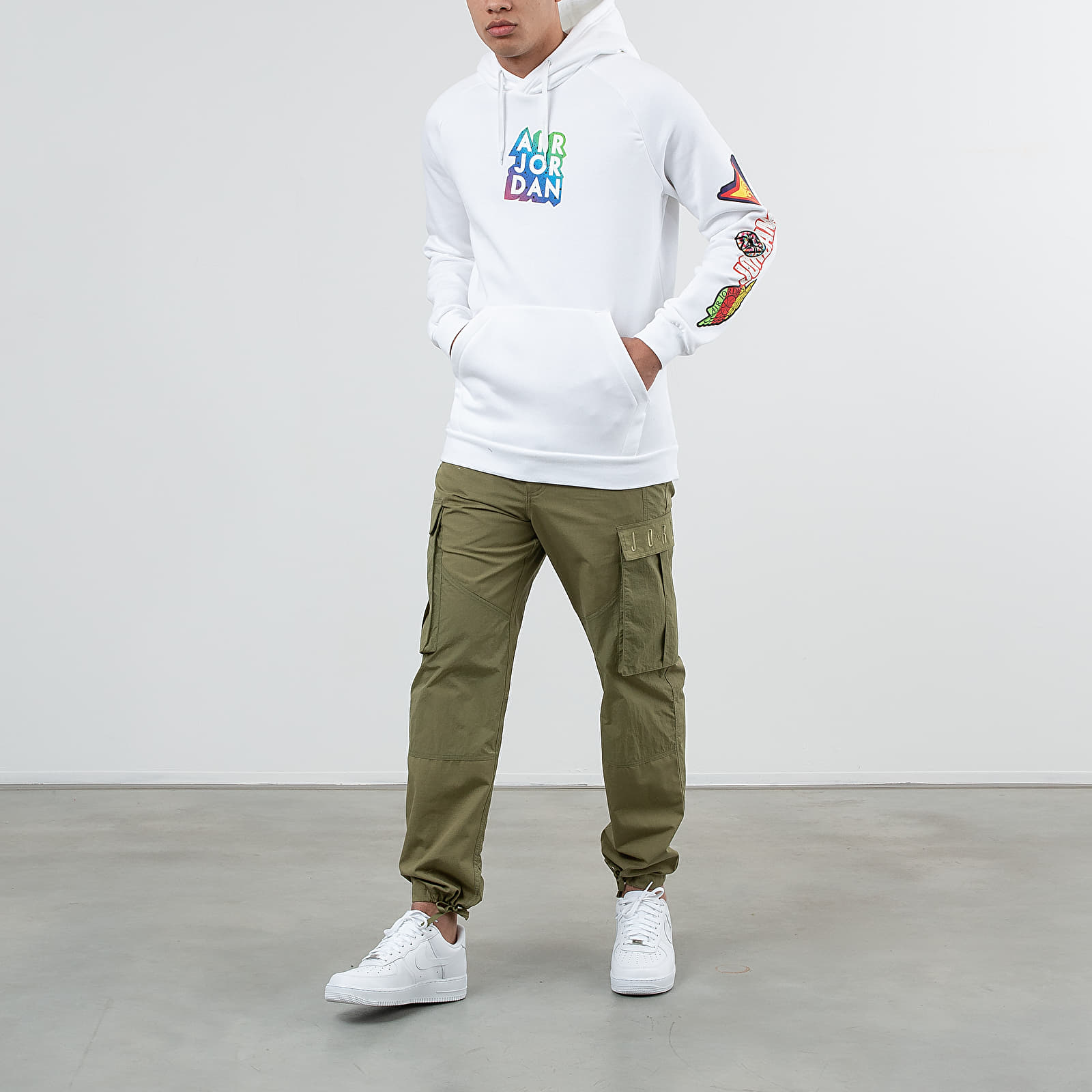 Sudaderas Jordan Sticker Pullover Hoodie White