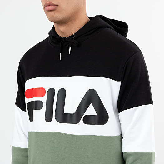 Black and white fila hoodie shop