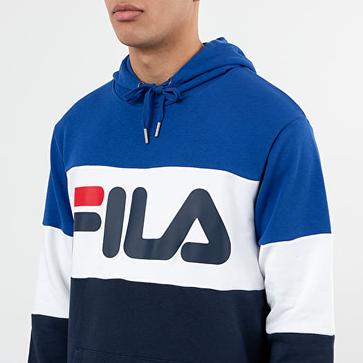 Hoodies and sweatshirts FILA Night Blocked Hoodie Surf The Web Black Iris Bright White Footshop
