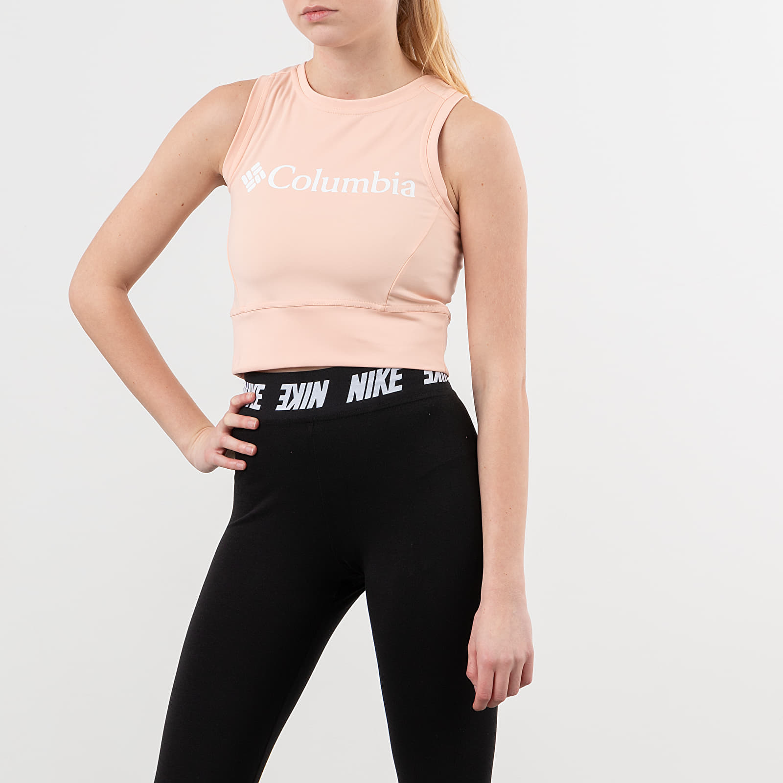 Vests Columbia Windgates Cropped Tank Peach Cloud/ White