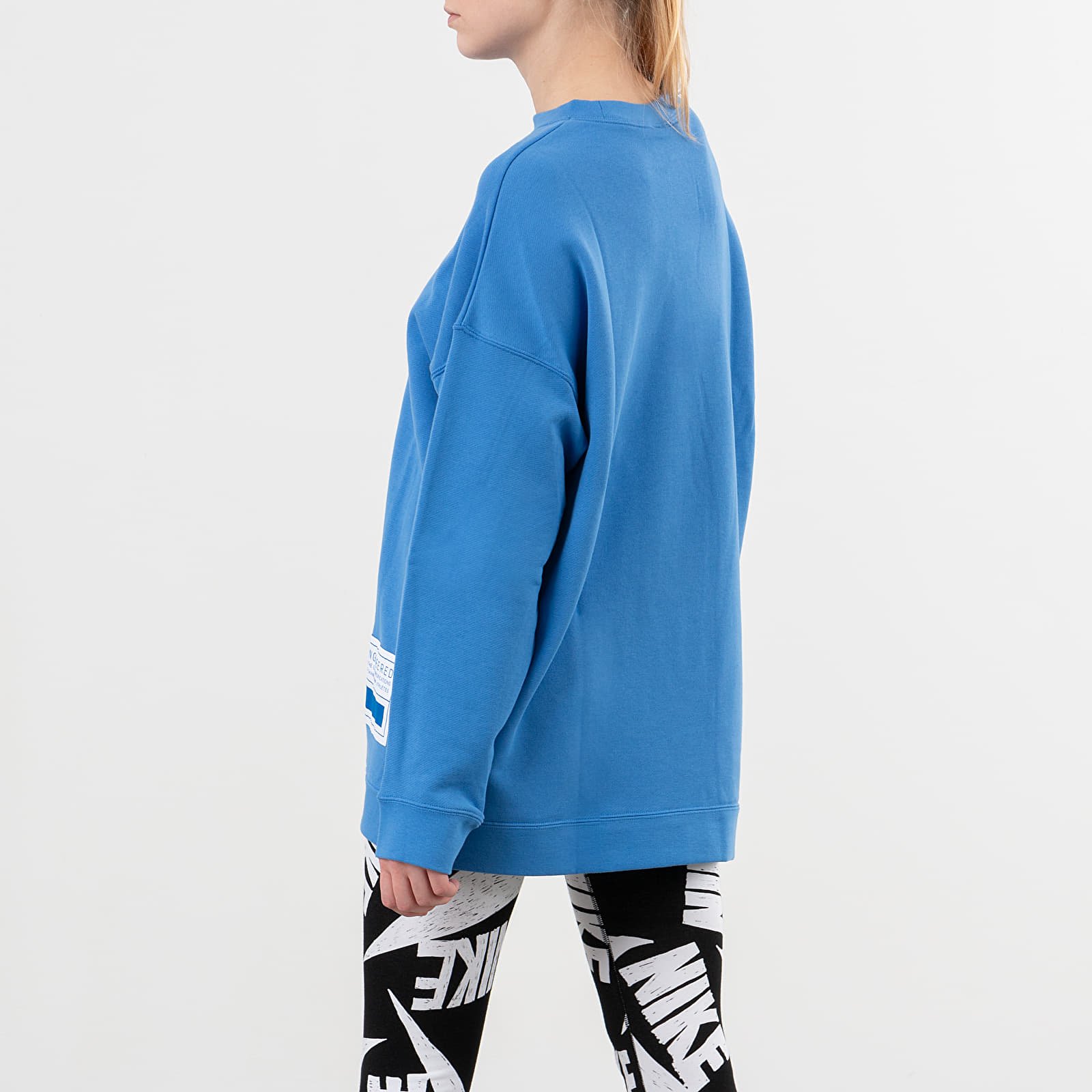 Kapucnis pulóverek és pulcsik Nike Sportswear Fleece Oversized Crewneck Pacific Blue/ White/ Soar