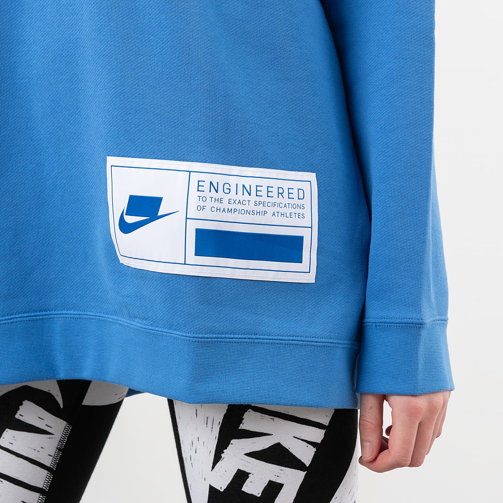 Kapucnis pulóverek és pulcsik Nike Sportswear Fleece Oversized Crewneck Pacific Blue/ White/ Soar