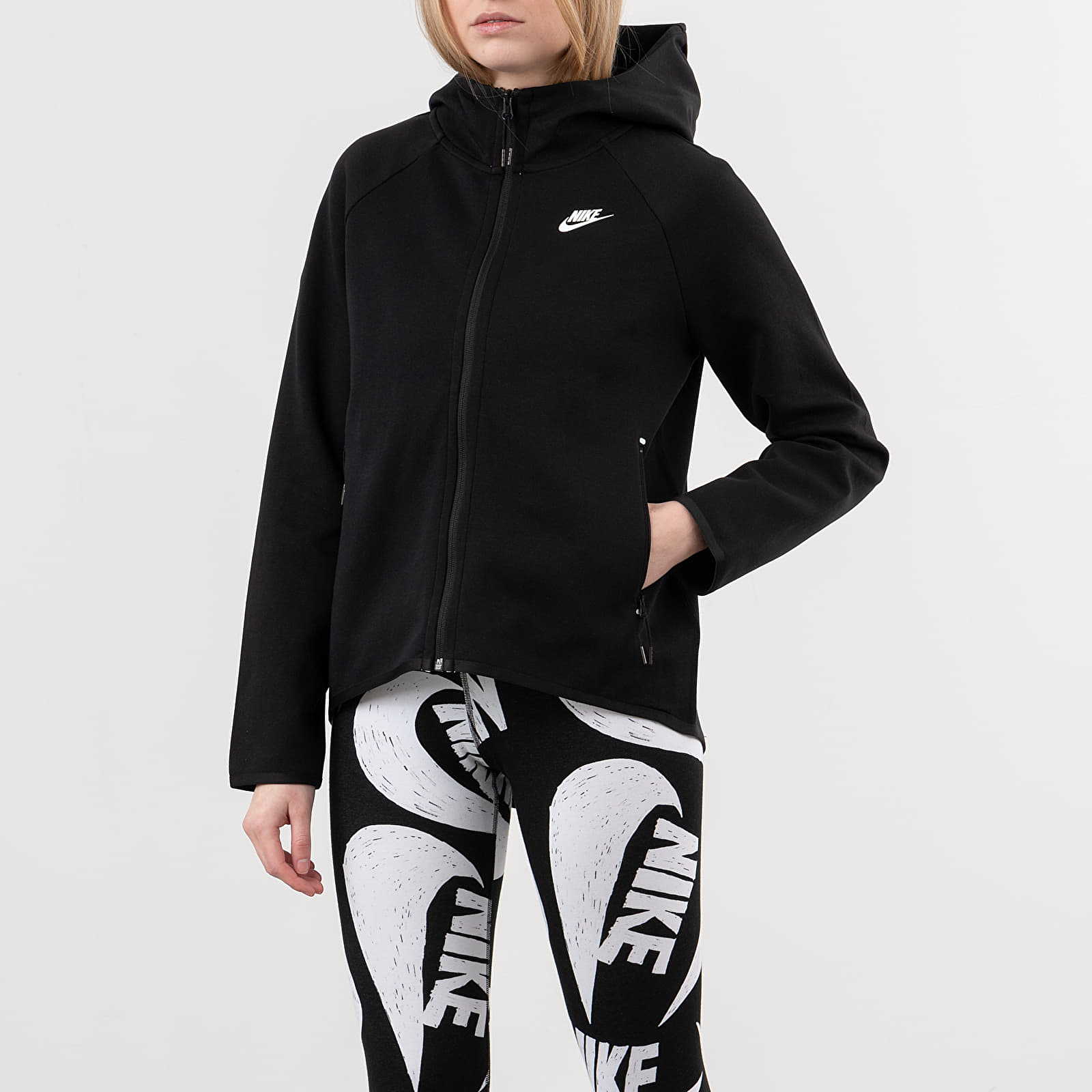 Bluzy Nike Sportswear Tech Fleece Fullzip Hoodie Black/ Black/ White