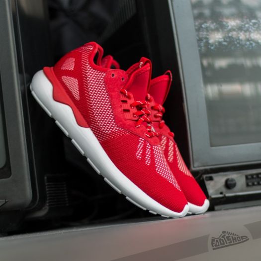 Adidas tubular weave red hot sale
