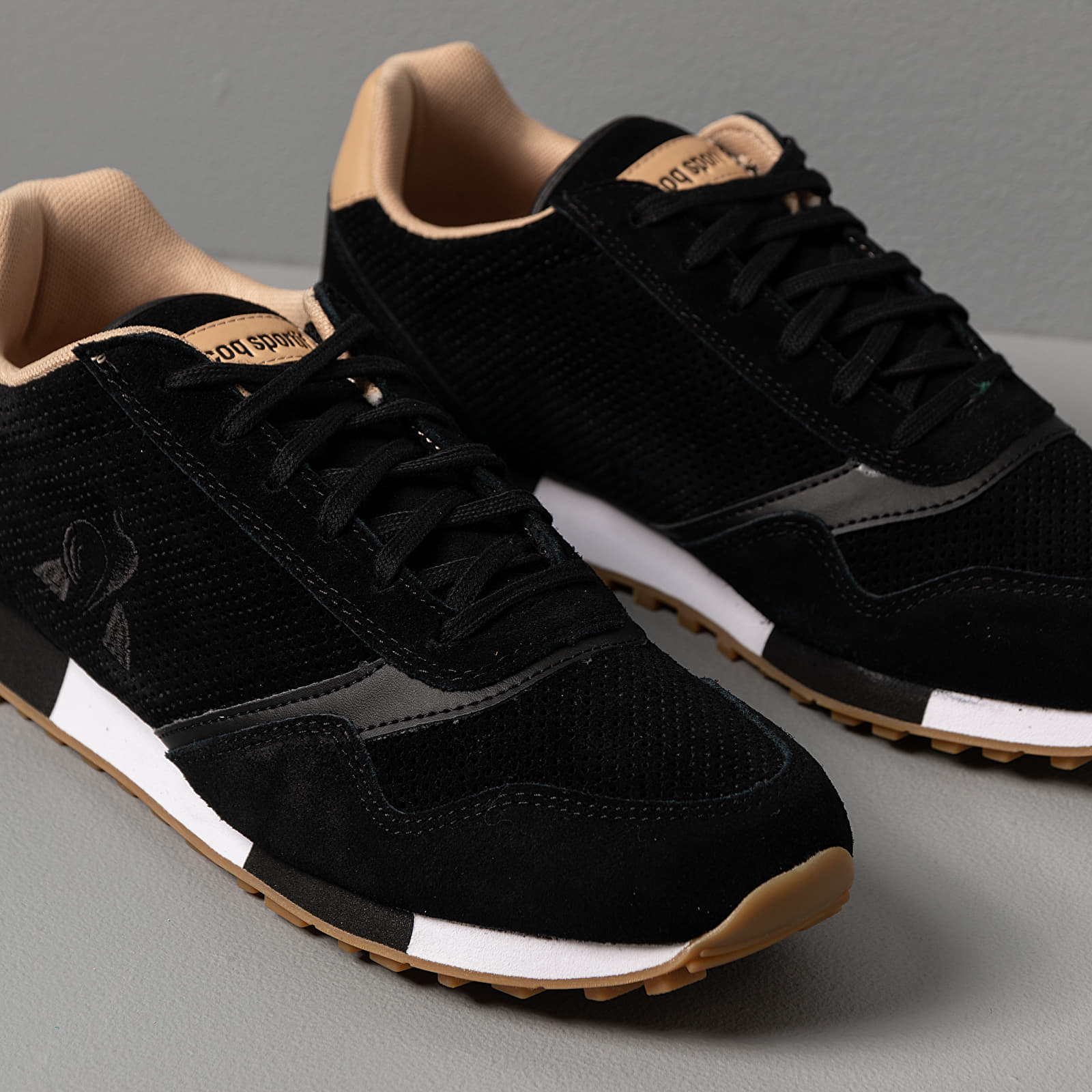Le coq sportif black leather shoes clearance