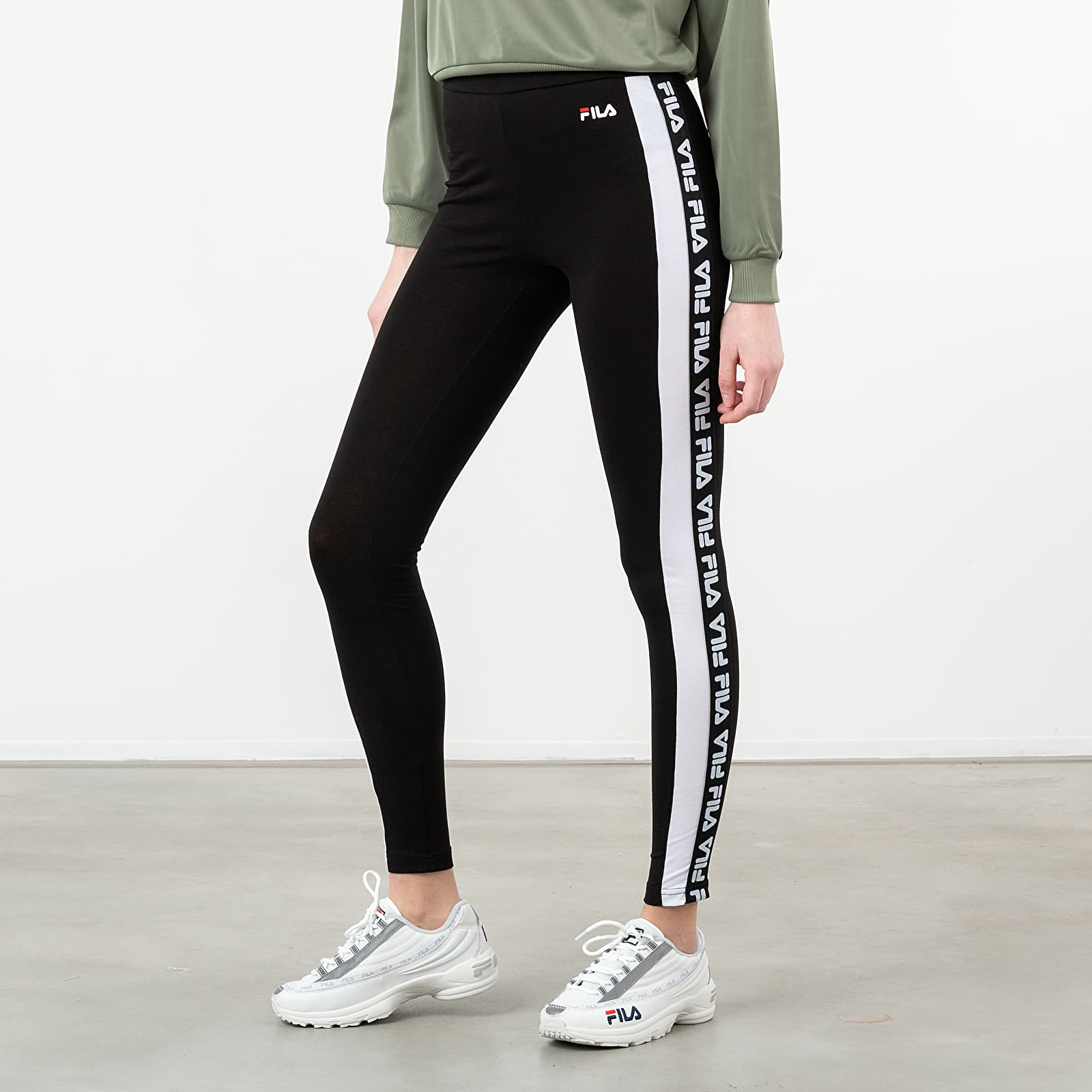 Jeans e pantaloni FILA Tasya Leggings Black Bright White Footshop