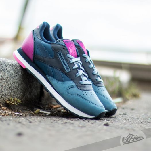 Reebok Classic Leather PM Blue Fuchsia Pink