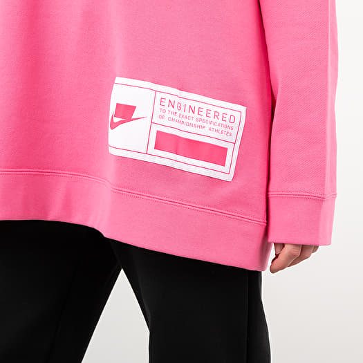 Hoodies and sweatshirts Nike Sportswear Fleece Oversized Crewneck Pinksicle White Hyper Pink Footshop
