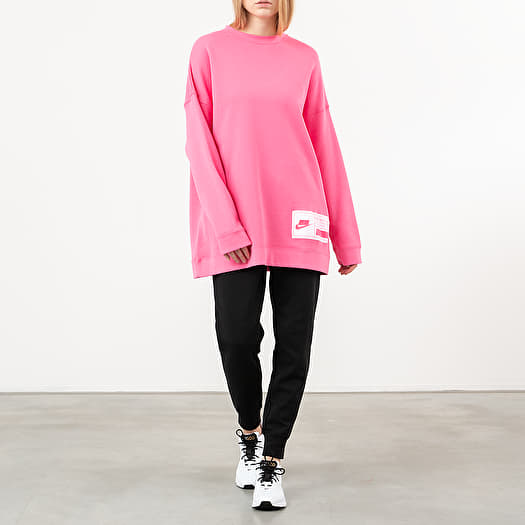 Hoodies and sweatshirts Nike Sportswear Fleece Oversized Crewneck Pinksicle White Hyper Pink Footshop