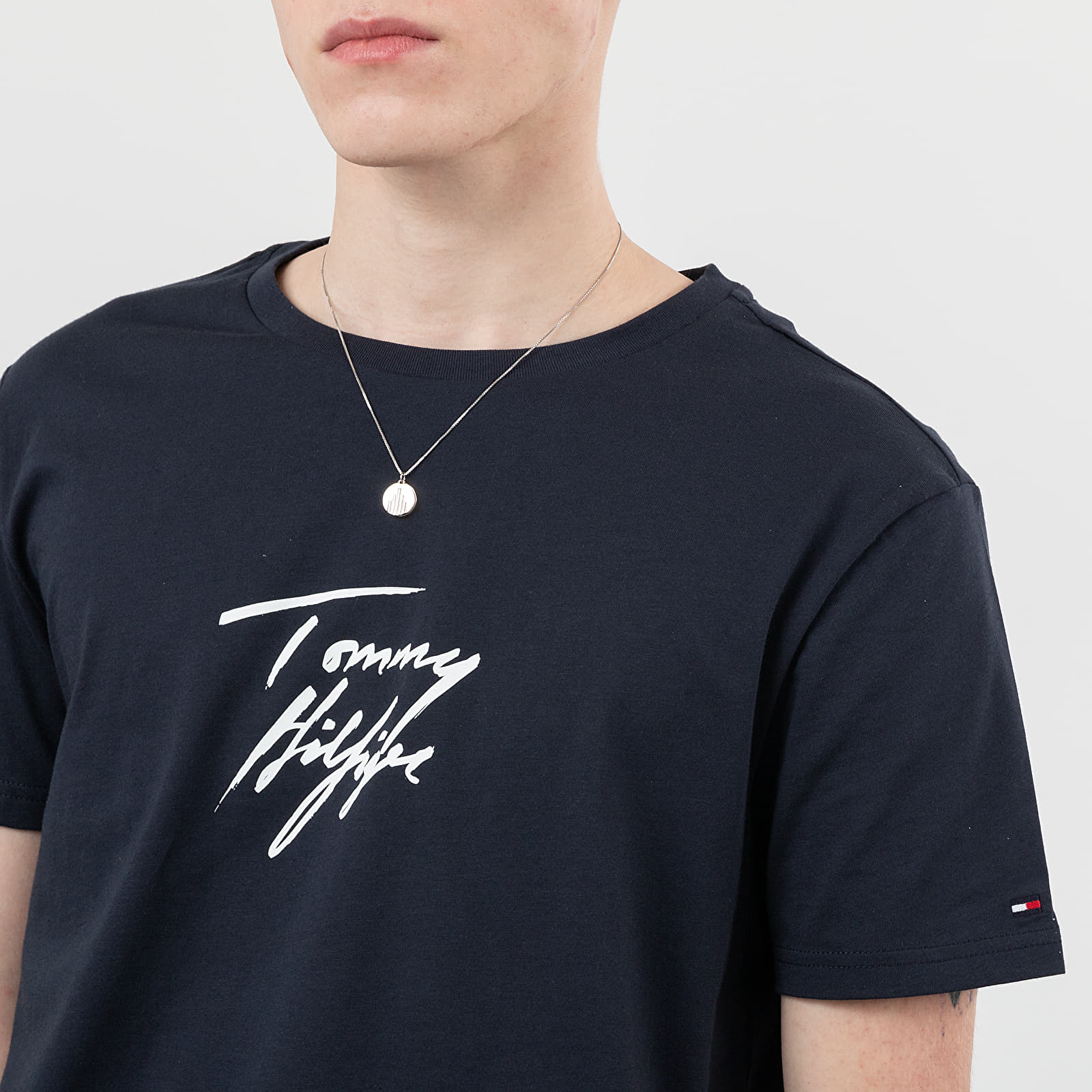 Camisetas Tommy Hilfiger Signature Logo Tee Navy Blazer