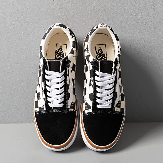 Vans old skool black checkerboard true white on sale