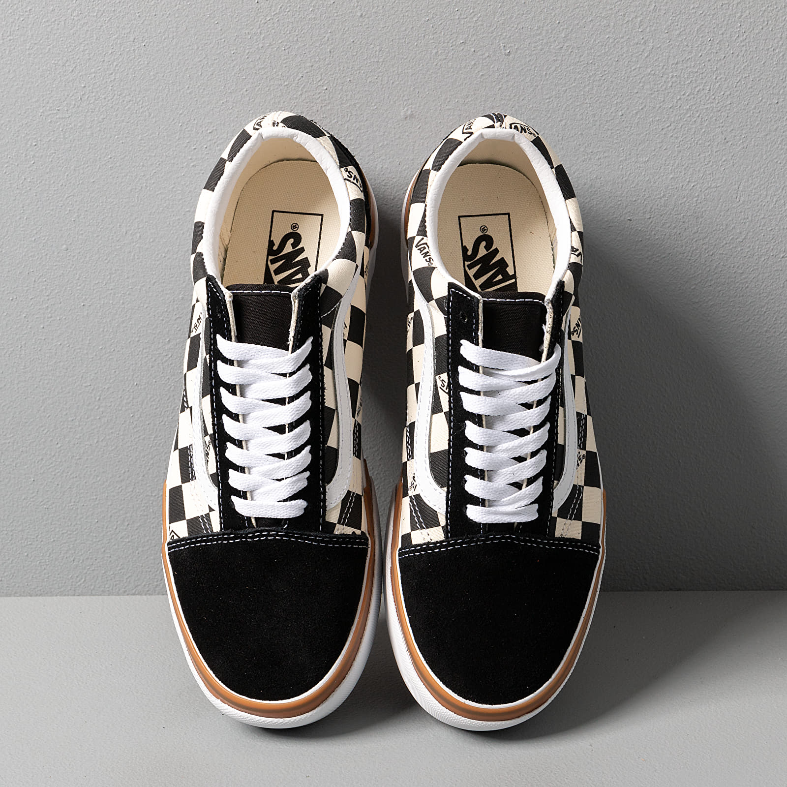 Férfi cipők Vans Old Skool Stacked (Checkerboard) Black/ True White
