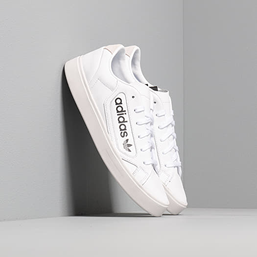 Adidas originals white sleek sneakers 2025