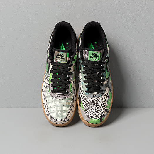Air force 1 qs black/green spark/gum outlet