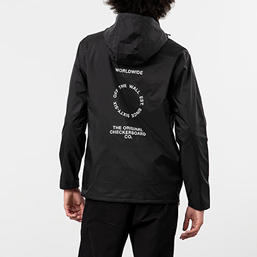 Vans distorted off the wall black anorak jacket hot sale